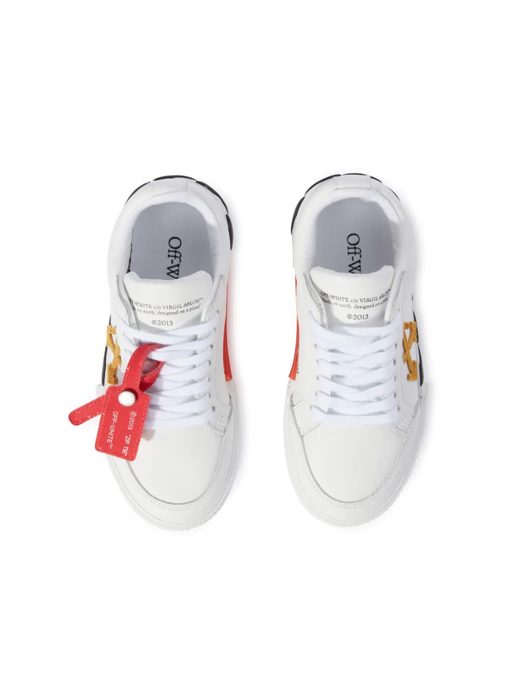 VULCANIZED LEATHER WHITE/OCHER YELLOW