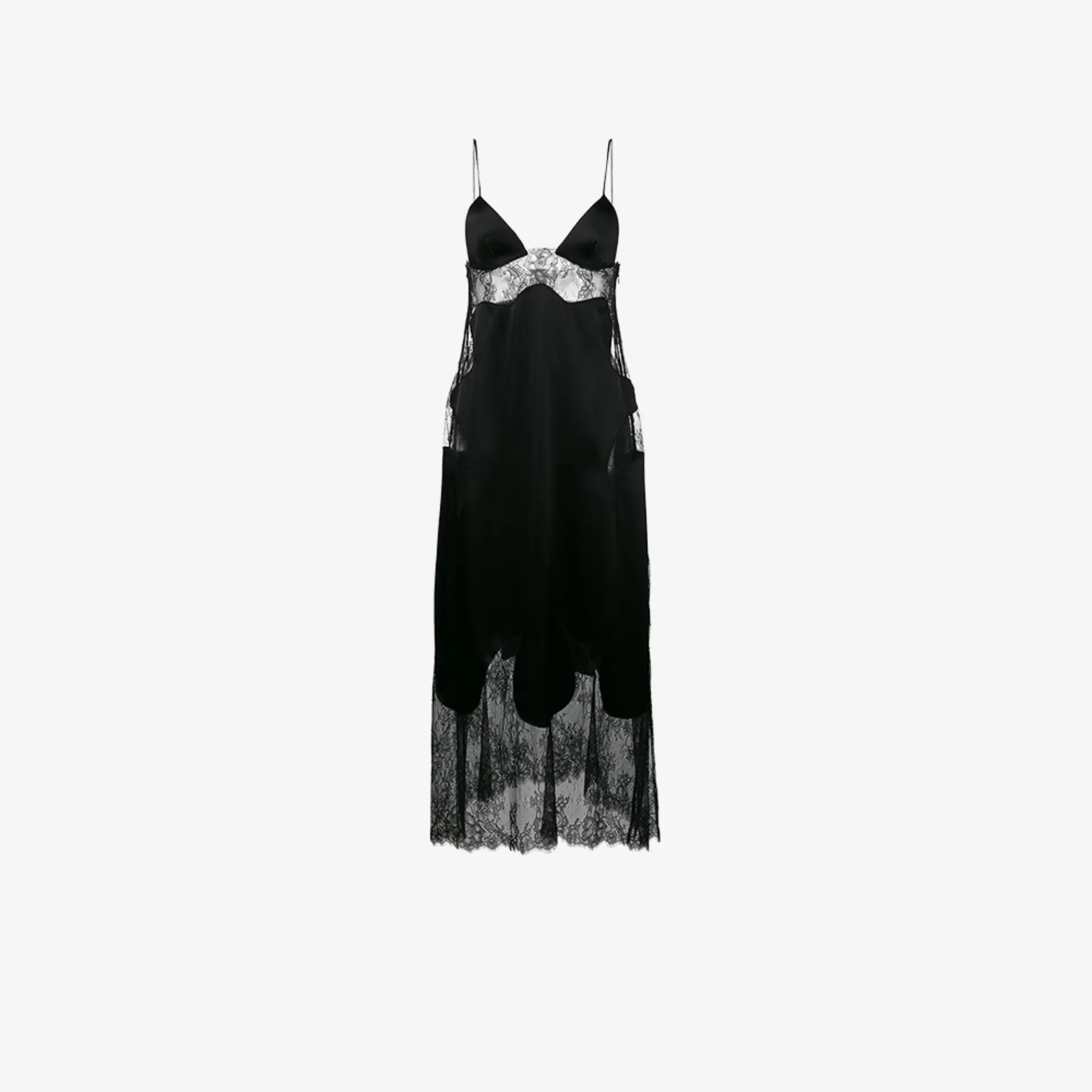 lace insert slip dress