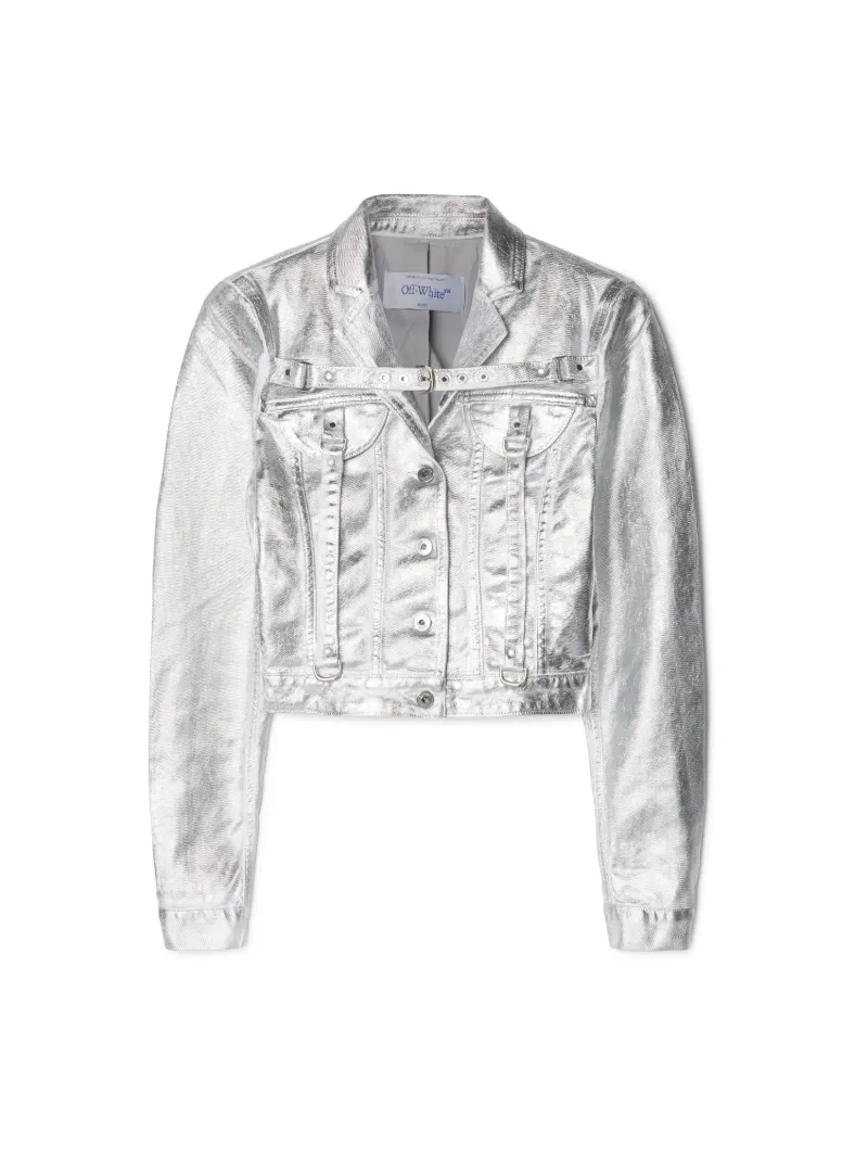 Laminierte Cargo Crop Jacke