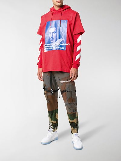 off white layered hoodie