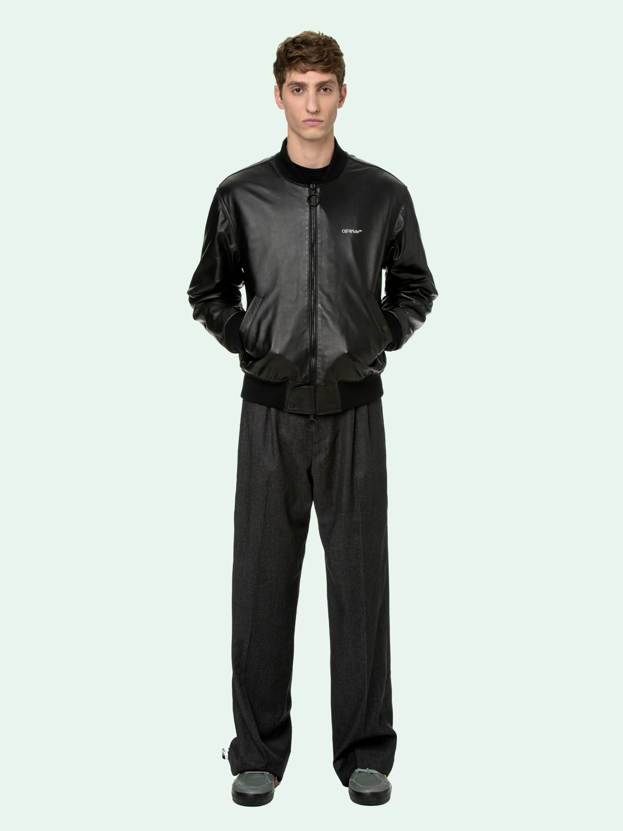 off white jacket leather