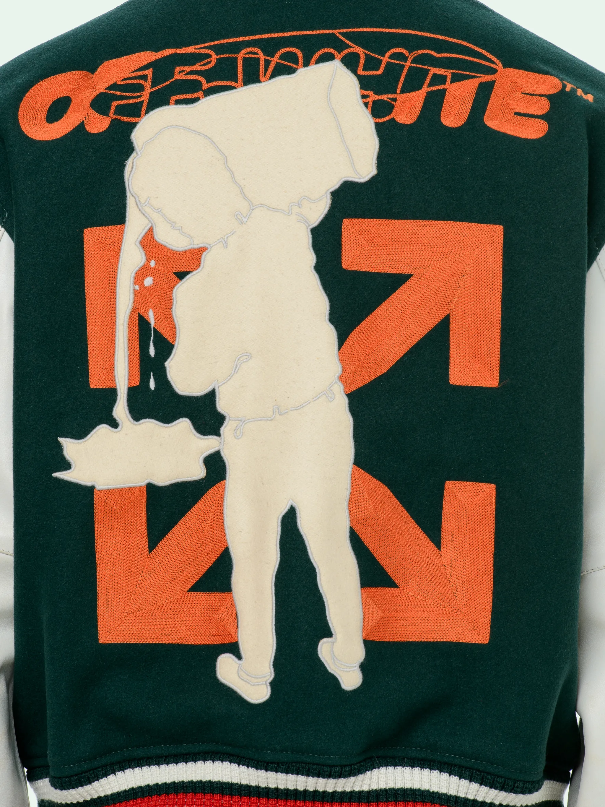 off white green varsity jacket