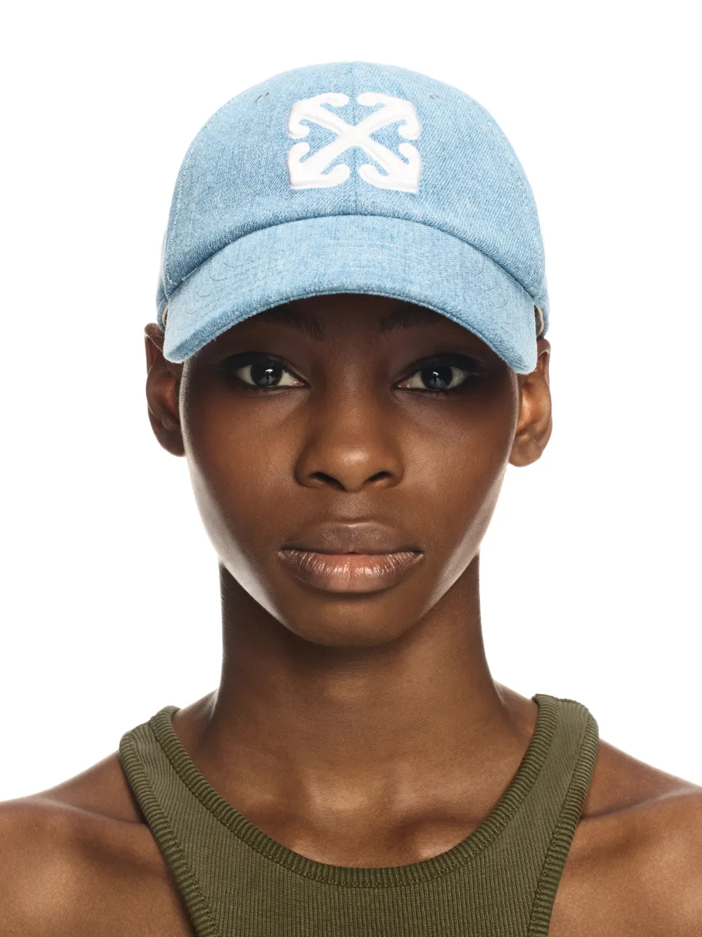 LIGHT BLUE DENIM ARROW BASEBALL CAP