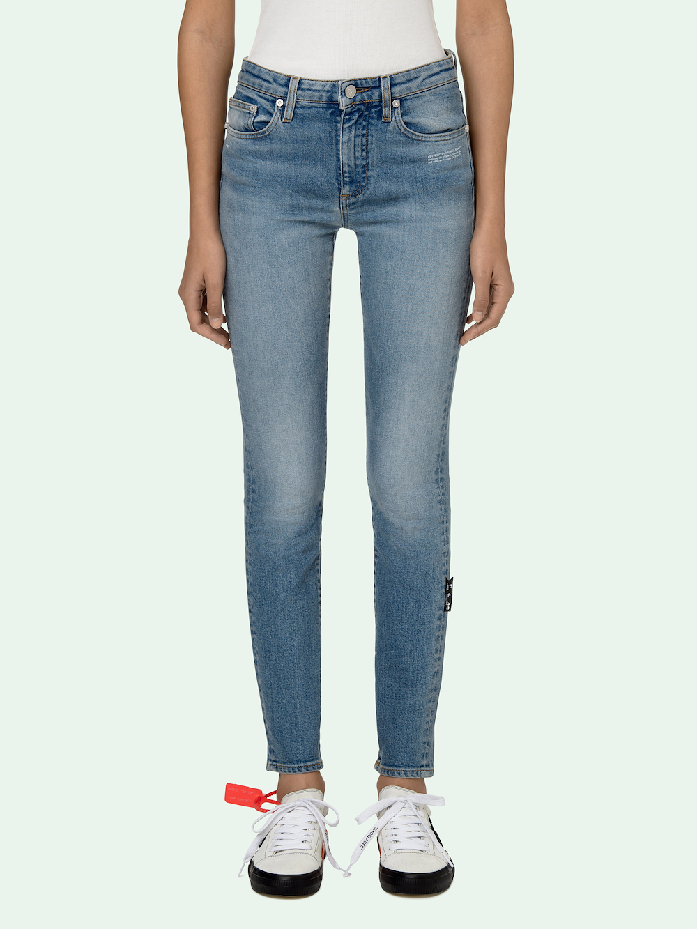 LIGHT BLUE DENIM SKINNY PANTS secondary image