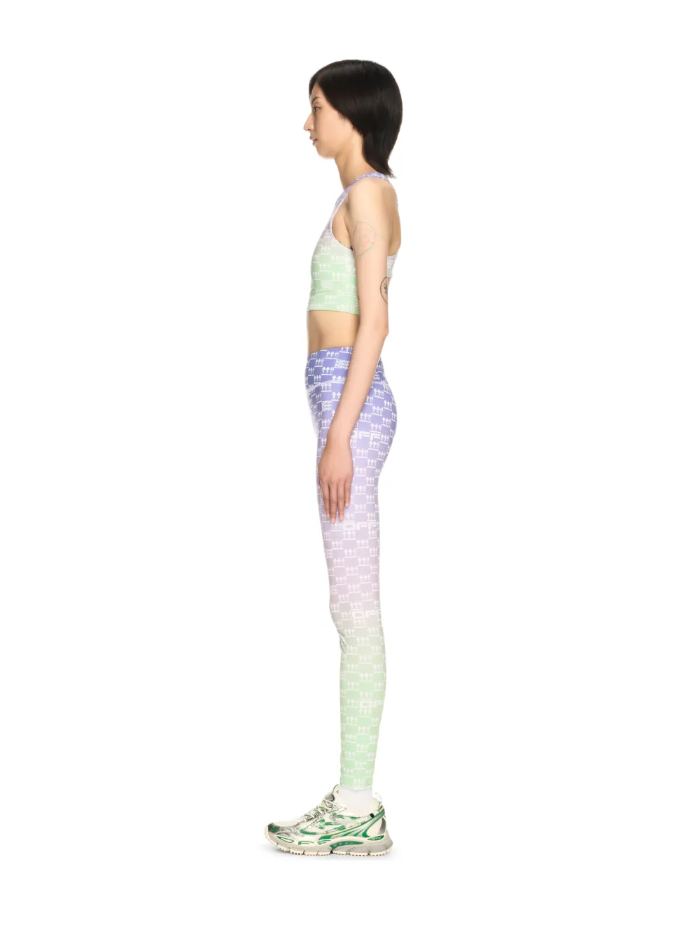 LILA/GRÜNE DOPPEL-PFEIL LEGGINGS