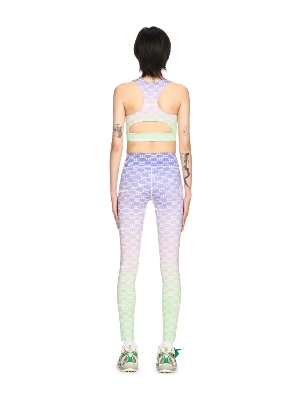 LILA/GRÜNE DOPPEL-PFEIL LEGGINGS