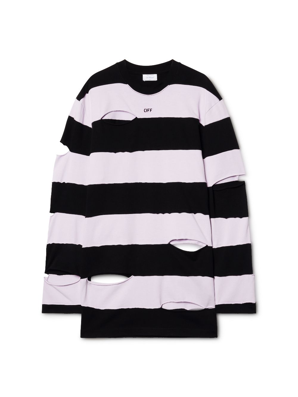 Lilac Black Punk Stripes L S Tee in 3610 pastel lilac black Off White Official US