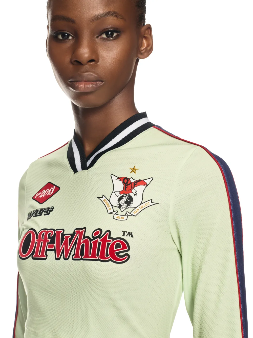 LIME/RED LONG-SLEEVED SOCCER T-SHIRT