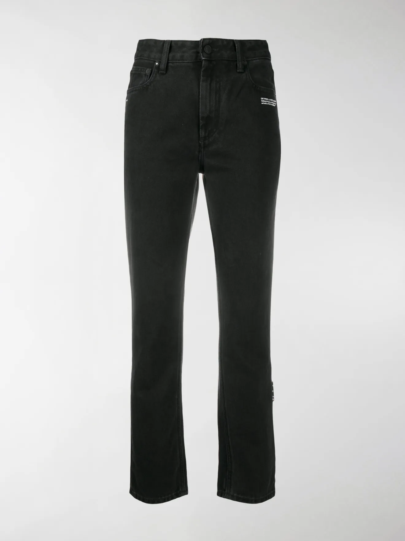 white jeans with embroidery on legs