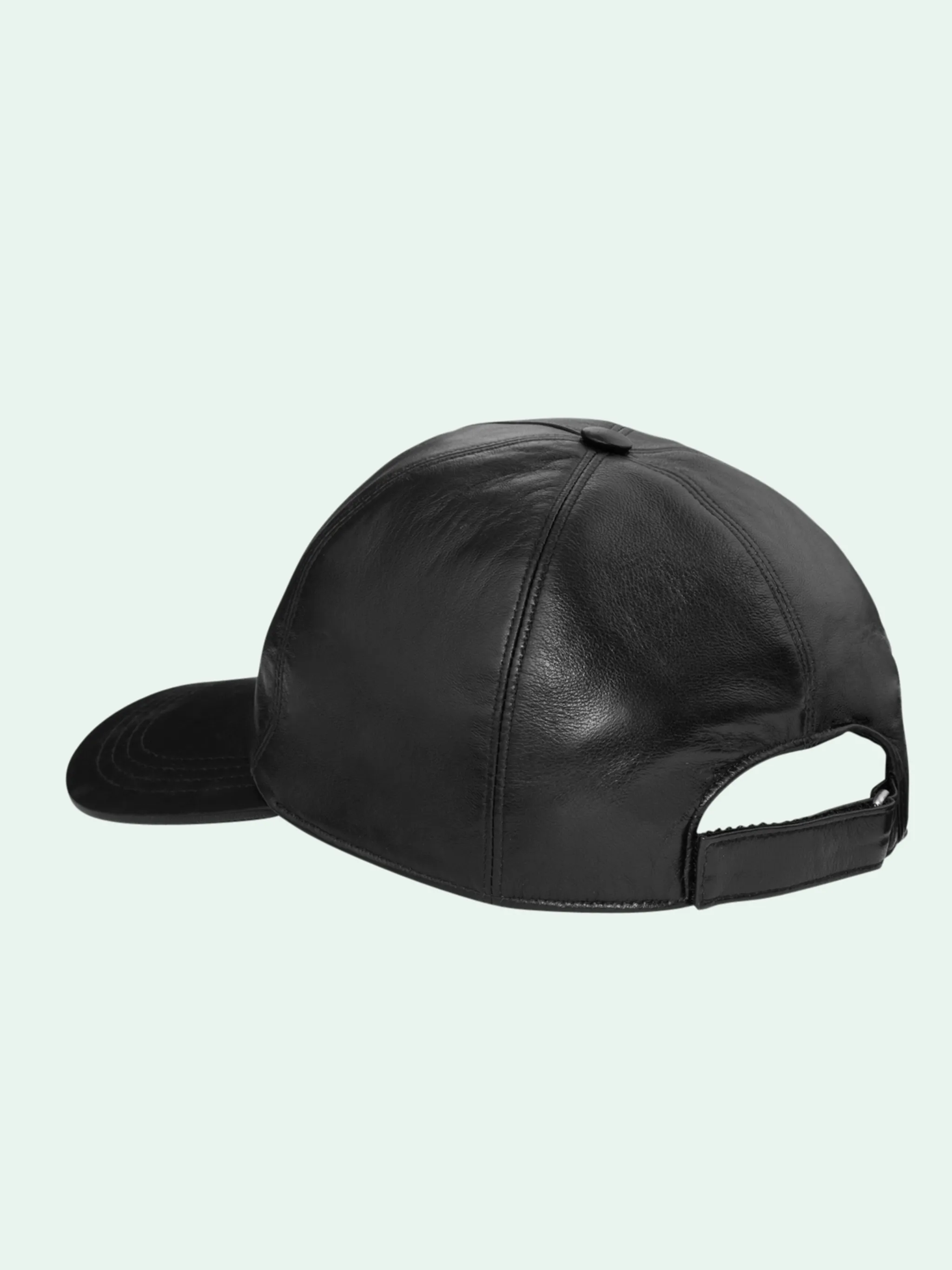 gray leather cap