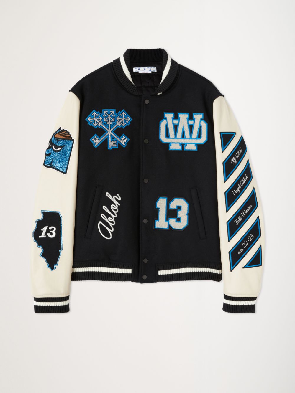 logo-patch varsity jacket in black | Off-White™ Official PA