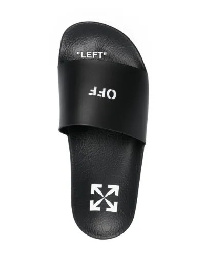 off white logo print slides