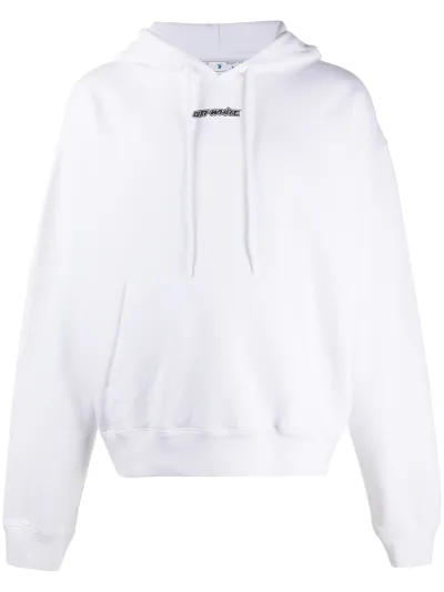 off white logo print hoodie