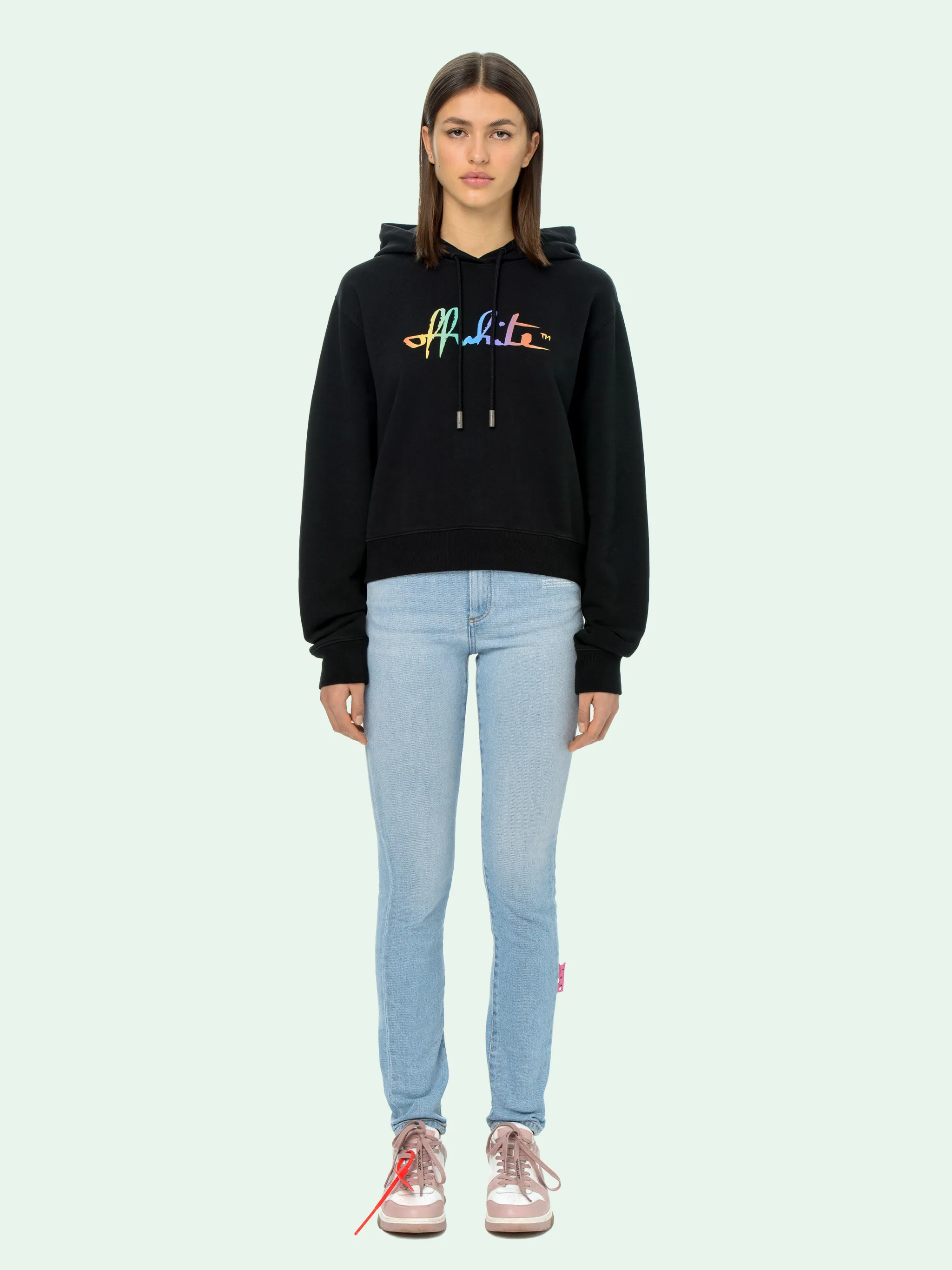 off white print hoodie