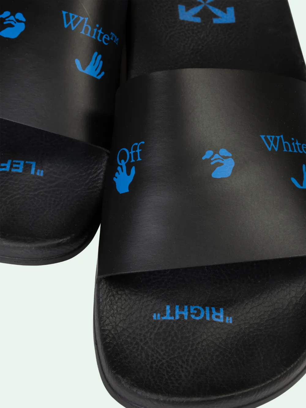 off white logo print slides