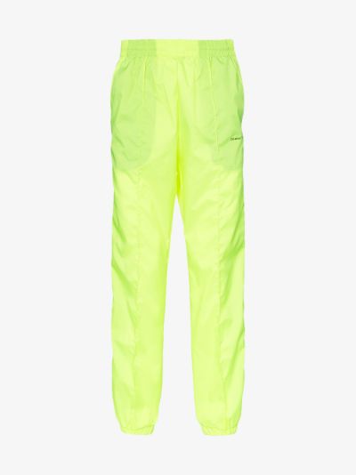 off white track pants yellow stripe