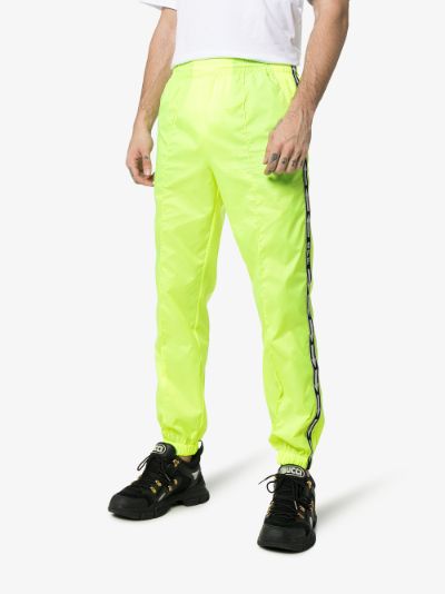 off white track pants yellow stripe