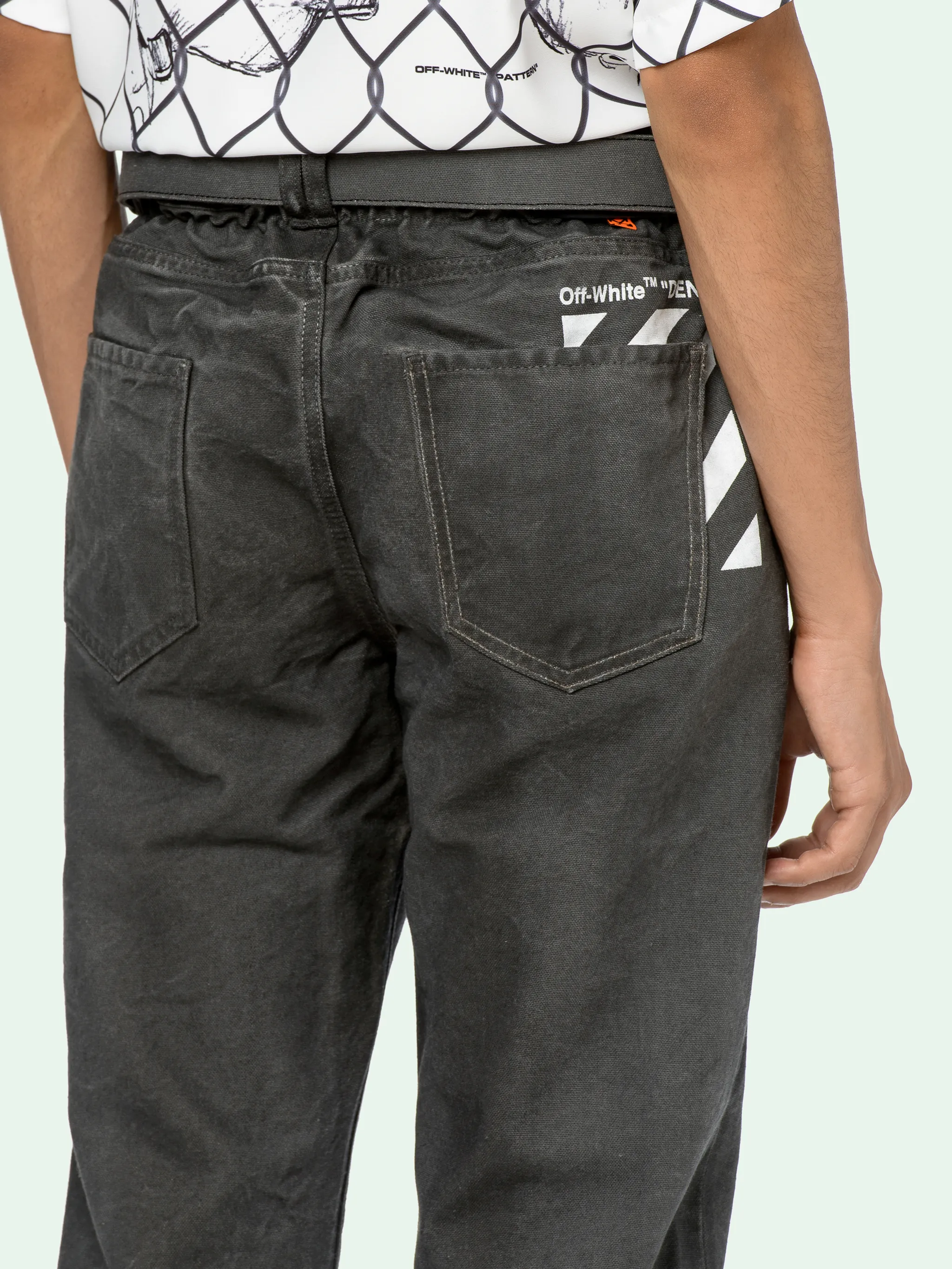 off white low crotch jeans