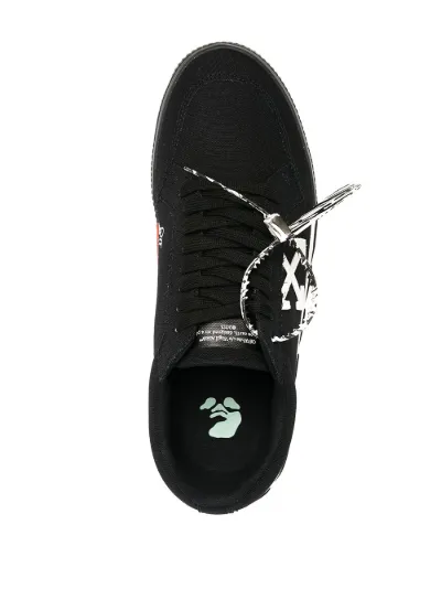 black & white low top vulcanized sneakers
