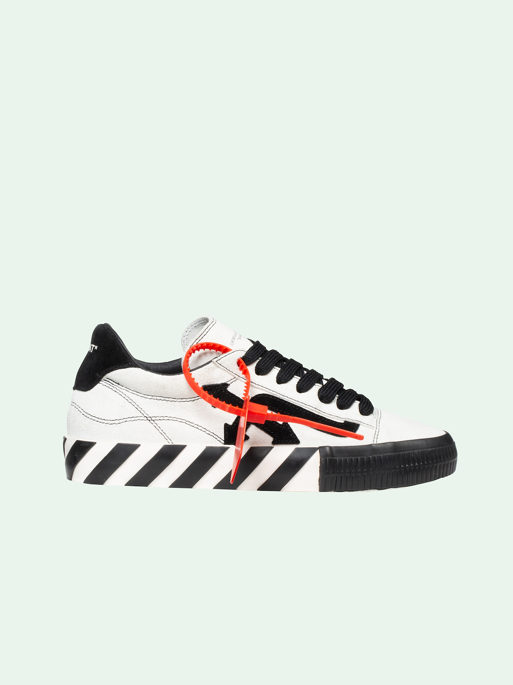 off white striped vulcanized sneakers