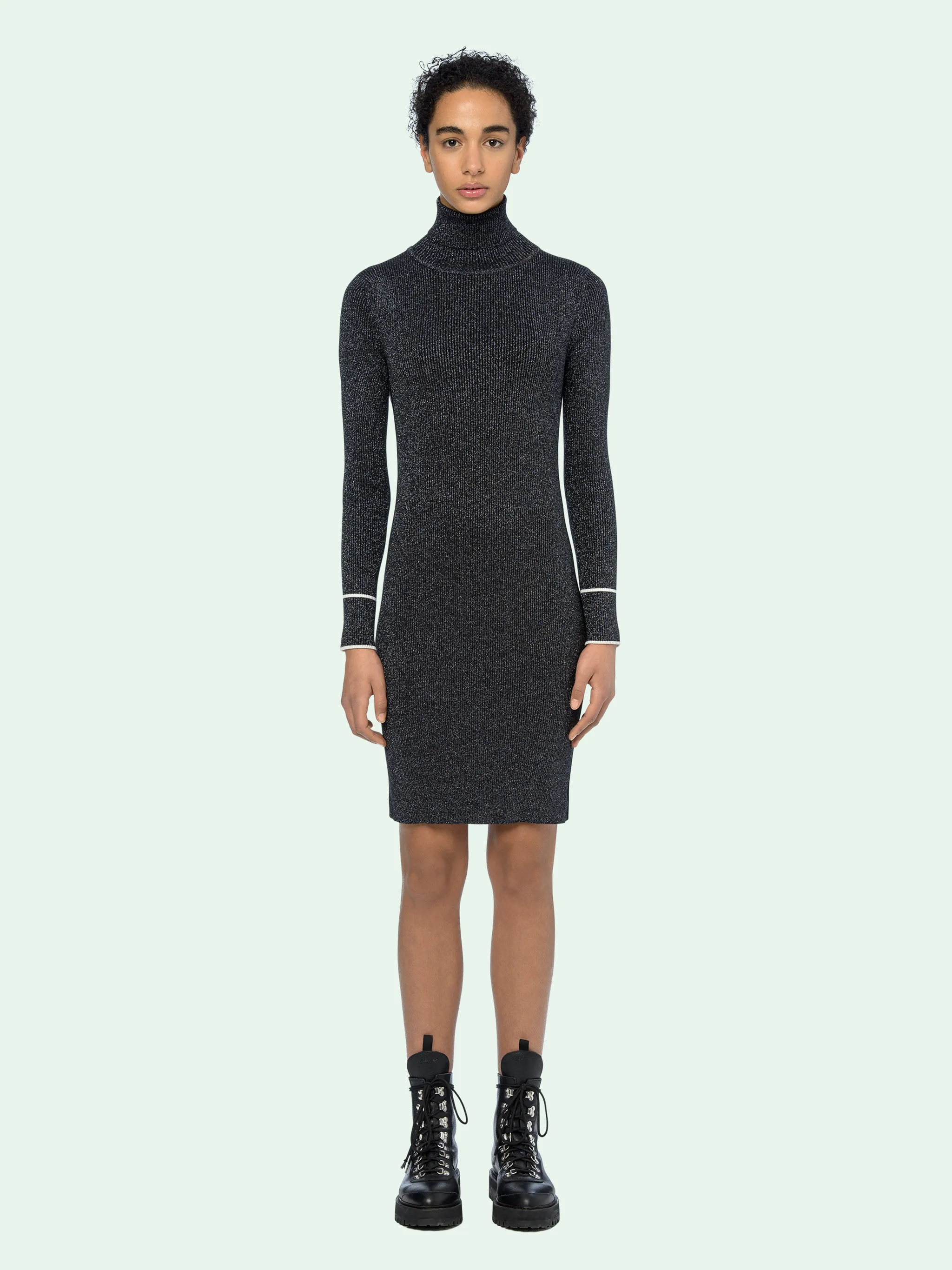 off white turtleneck dress