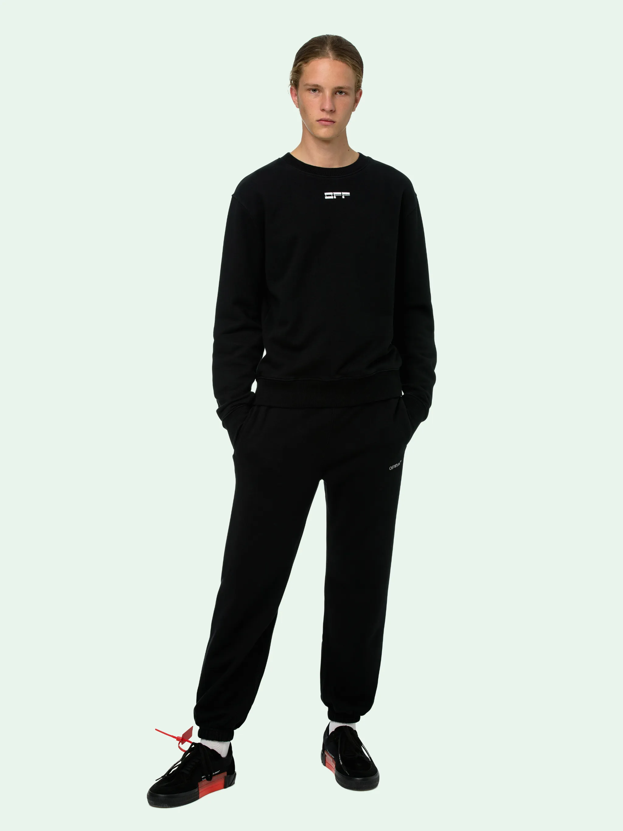 off white black crew neck