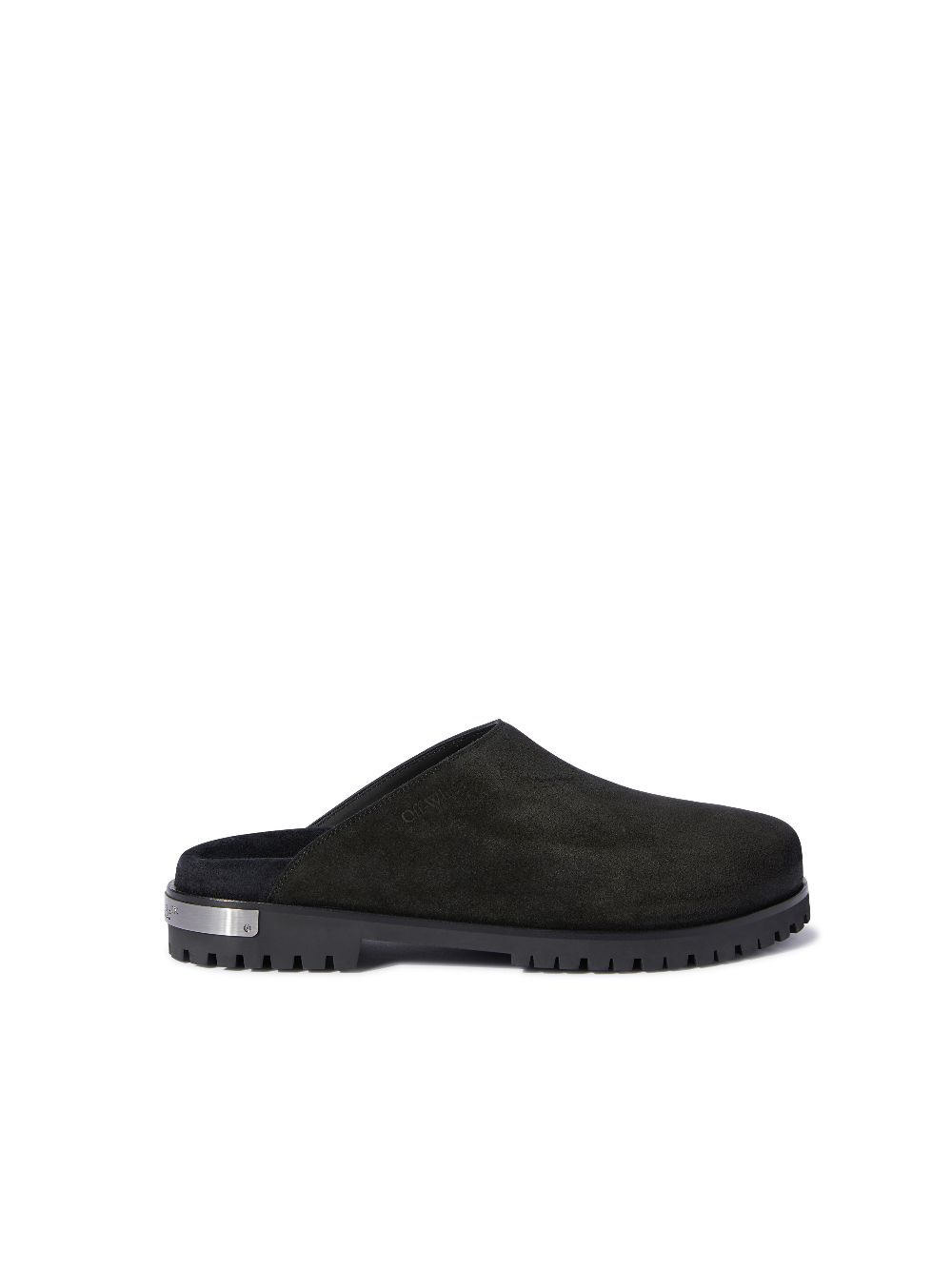 METAL LOGO SUEDE CLOGS in black | Off-White™ Official US