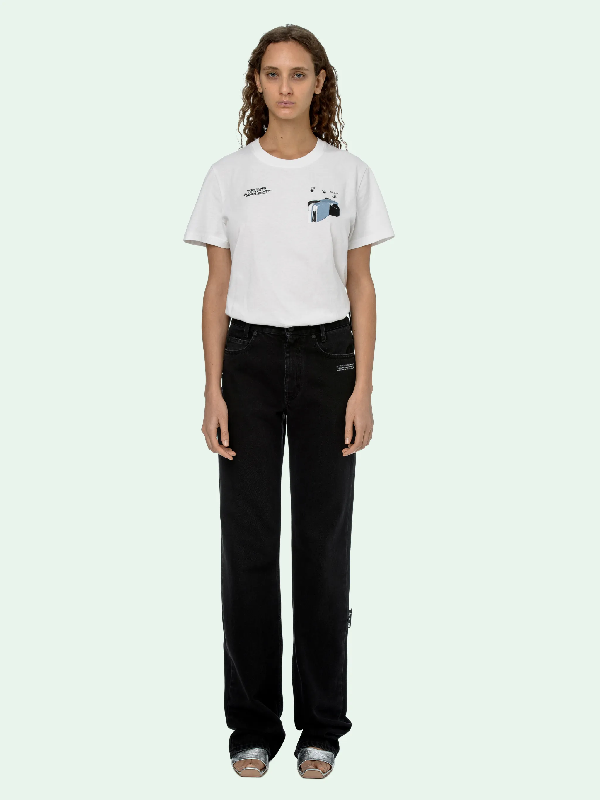off white straight leg jeans