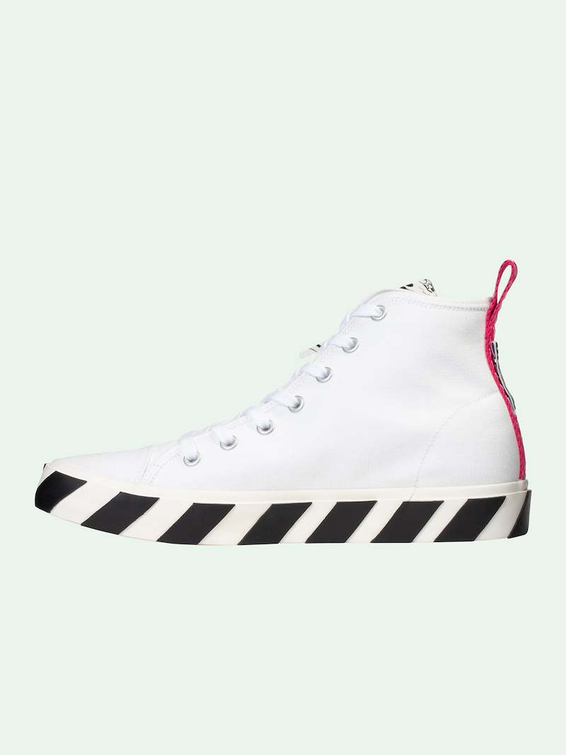 mid top vulcanized canvas white black