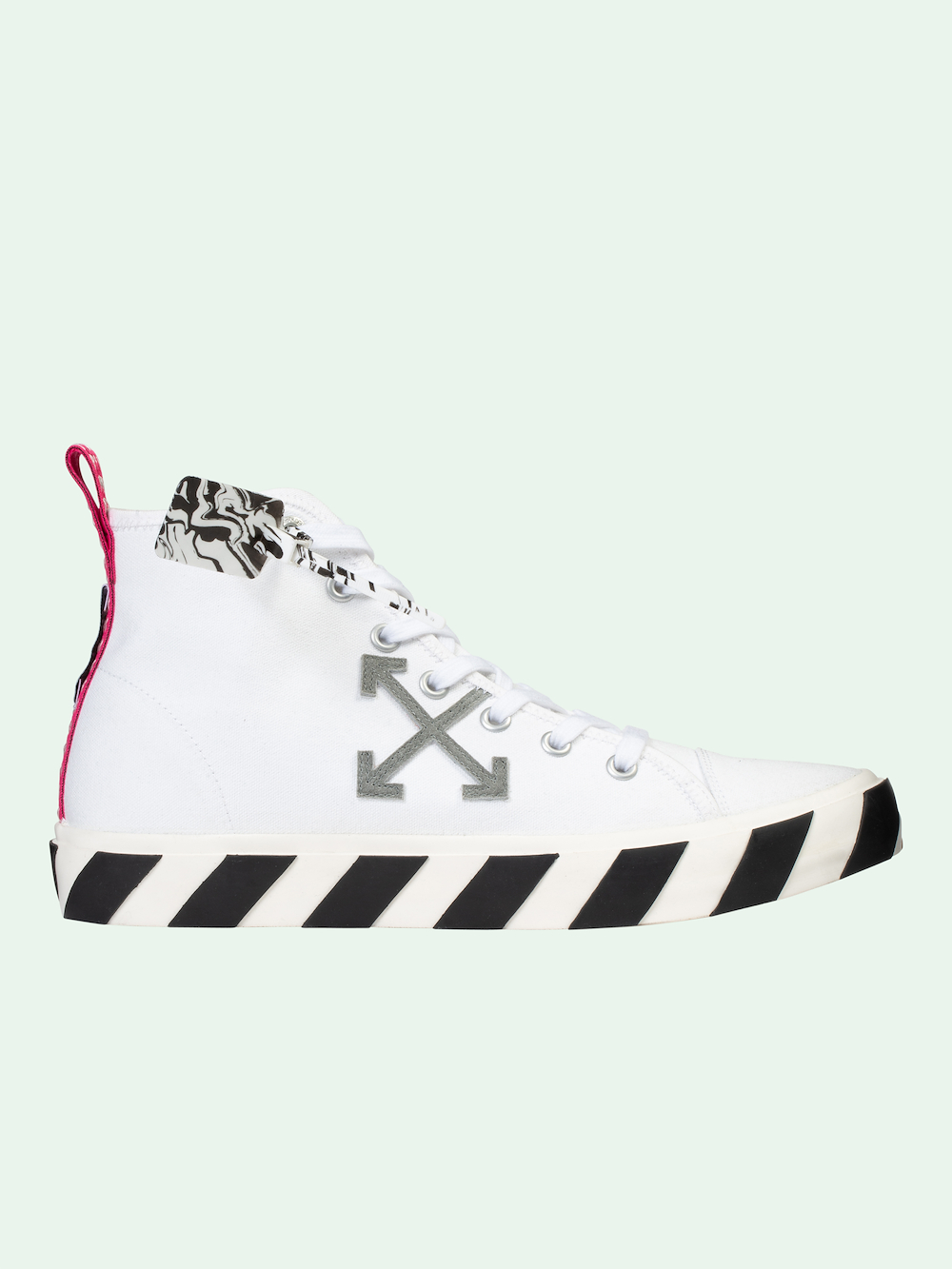 off white mid top vulcanized sneaker