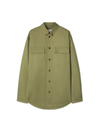 MILITARY GREEN COTTON OVERSHIRT in green | Off-White MILITARY GREEN COTTON OVERSHIRT in green | Off-White