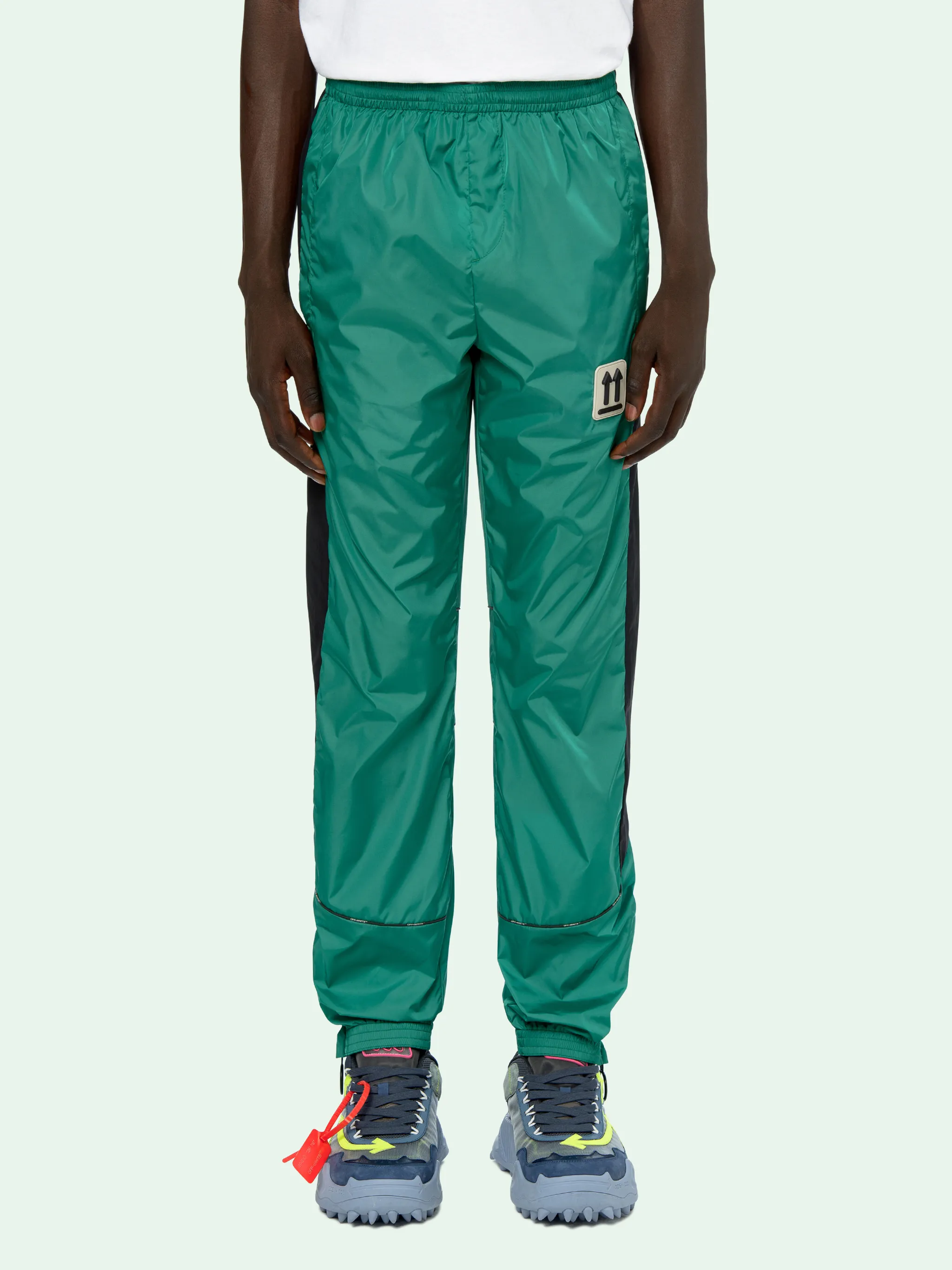 off white green pants