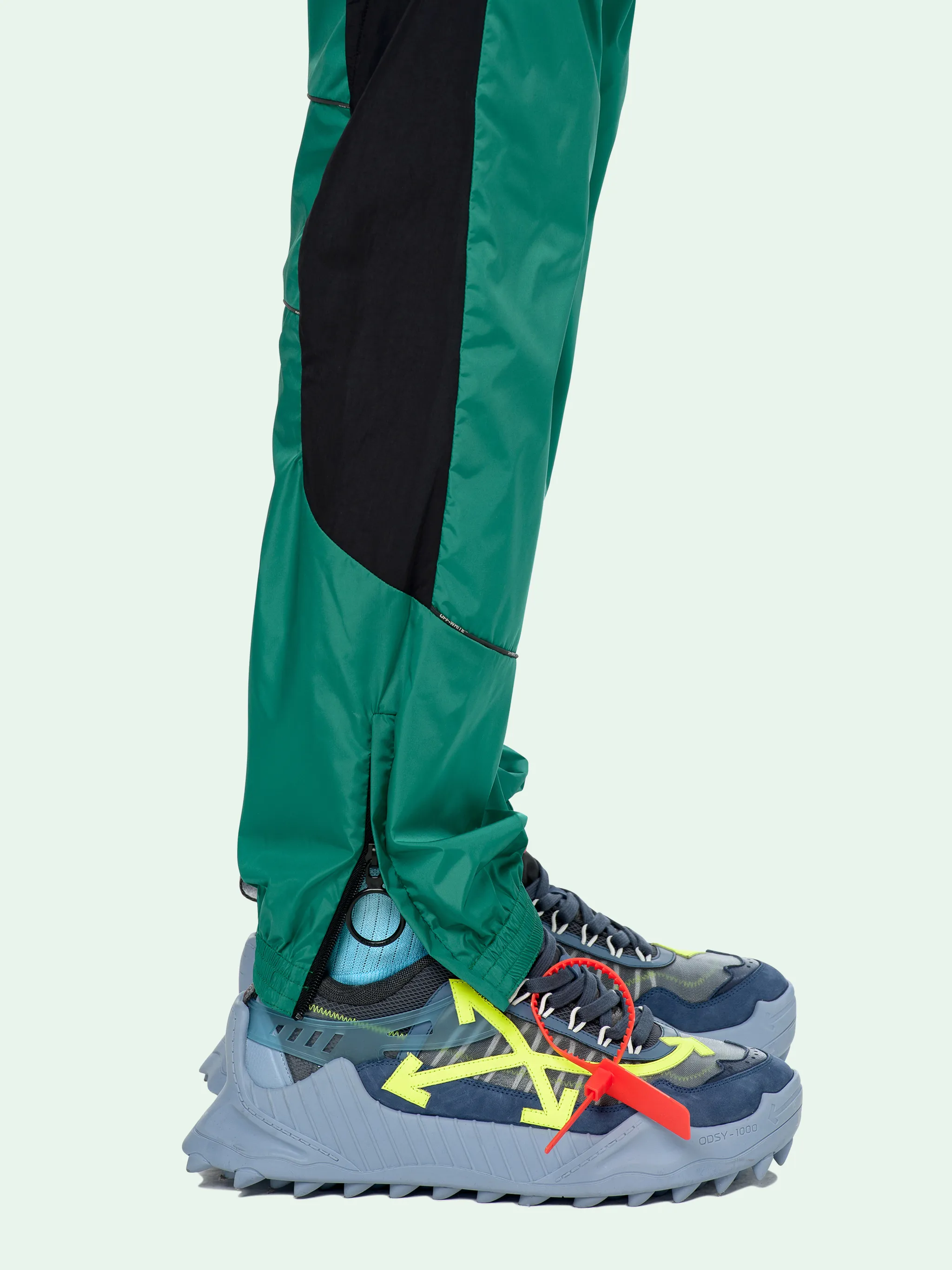 off white green pants