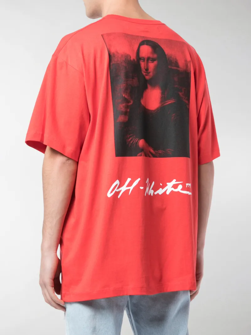 off white mona lisa t shirt red