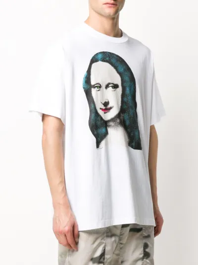 Mona Lisa-print oversized T-shirt white 