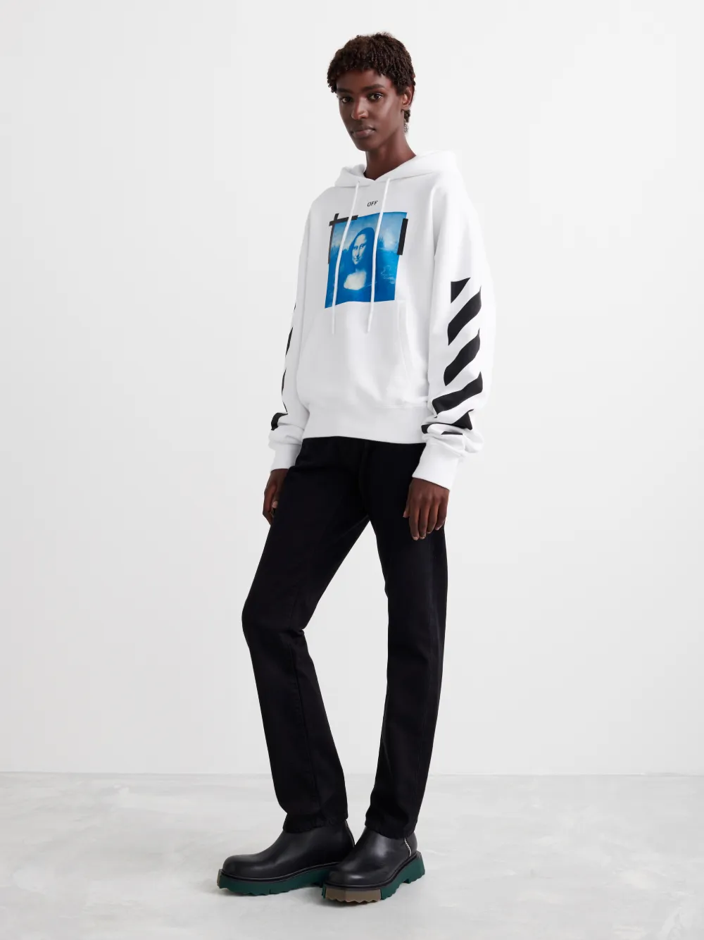 Off-White c/o Virgil Abloh Arrows Blue Knitted Hoodie for Men