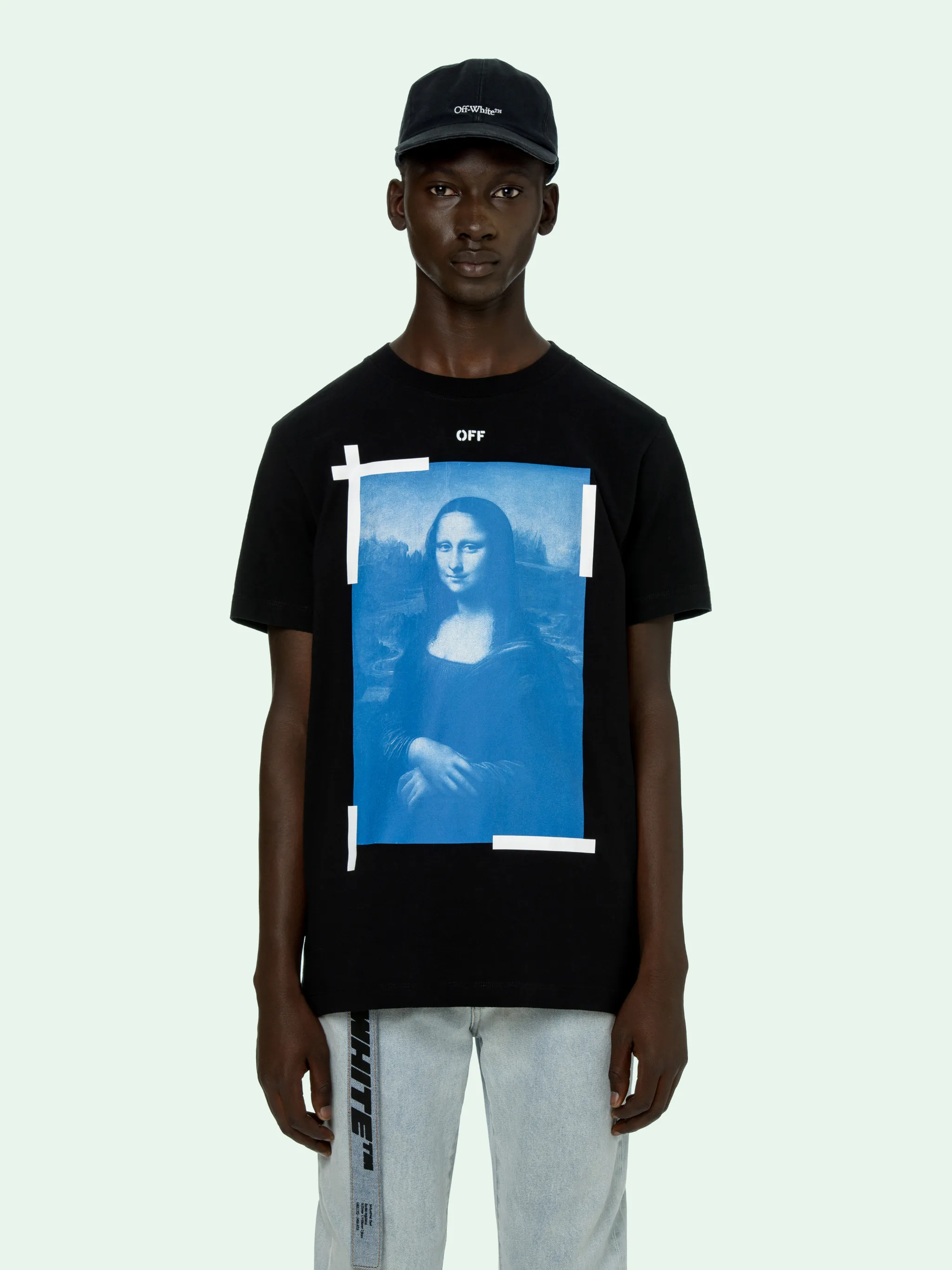 off white navy & white graphic sweatshirt