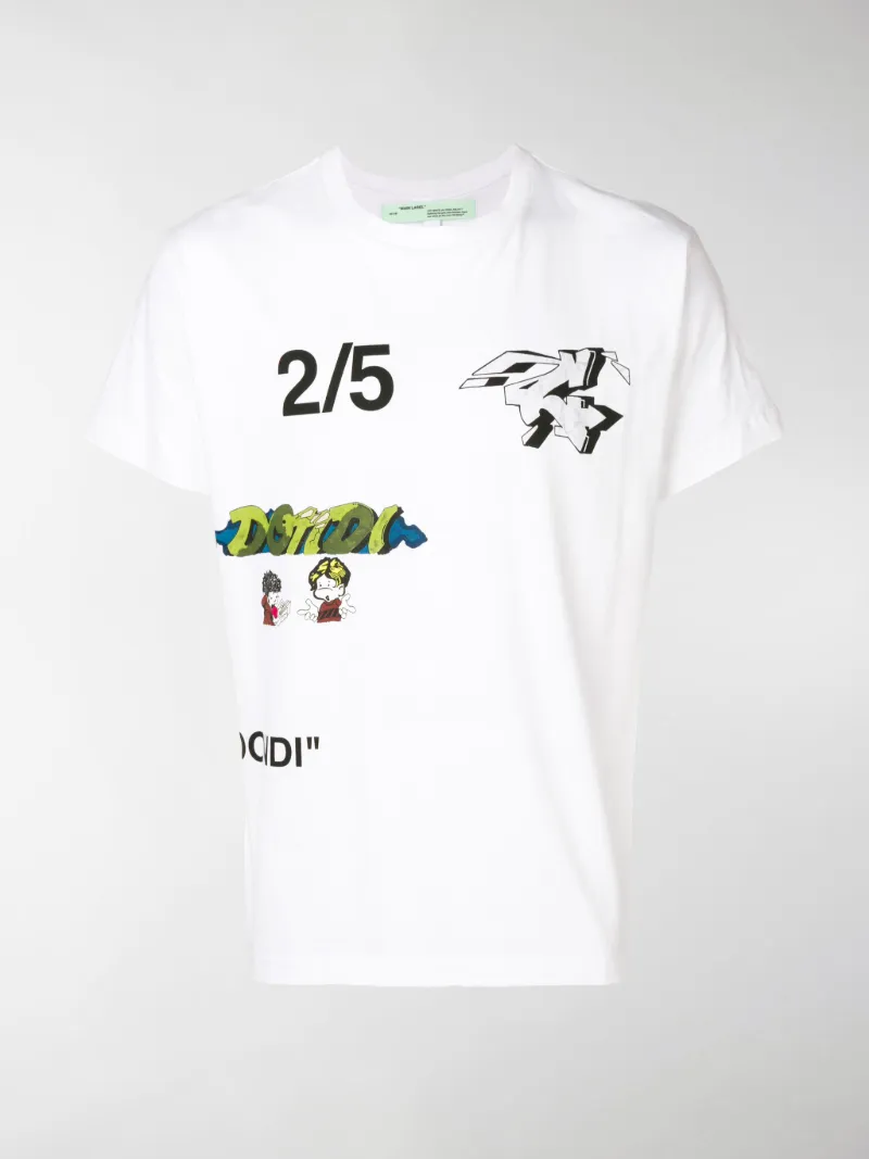 off white print t shirt