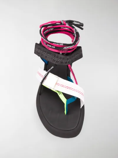 off white multi strap micro sandals