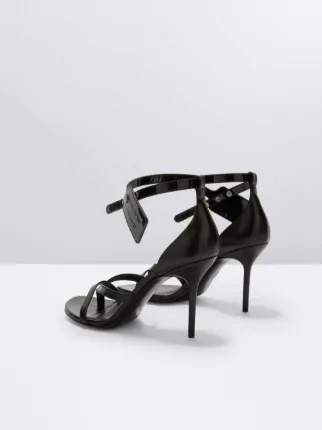 Off white zip outlet tie high heel sandals