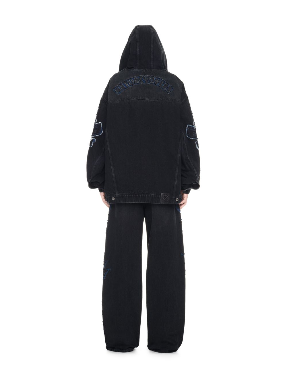 NATLOVER DENIM OVER HOODED JACKET in black | Off-White™ Official US