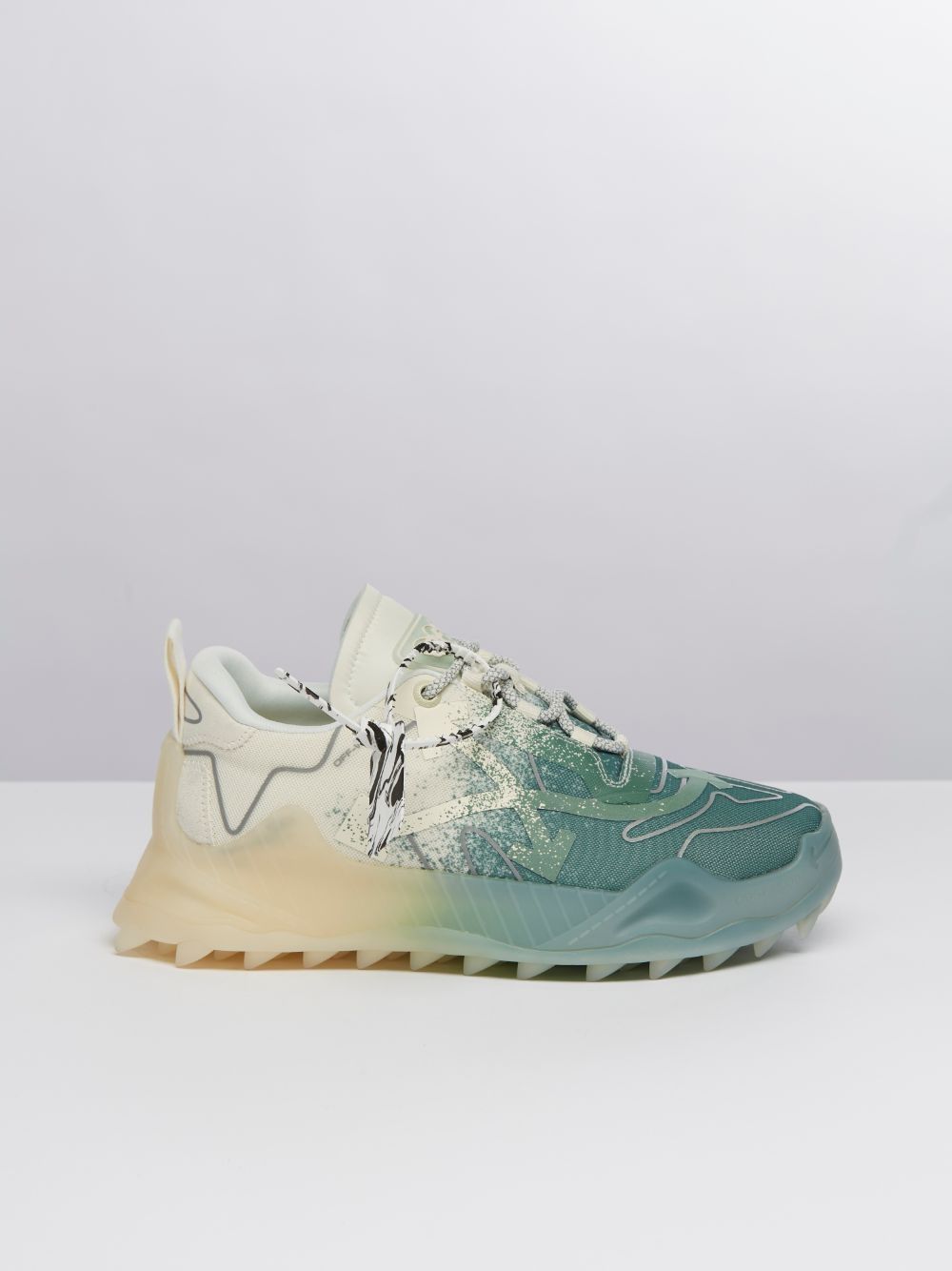 Off-white yung 1 mesh discount insert low top leather sneakers