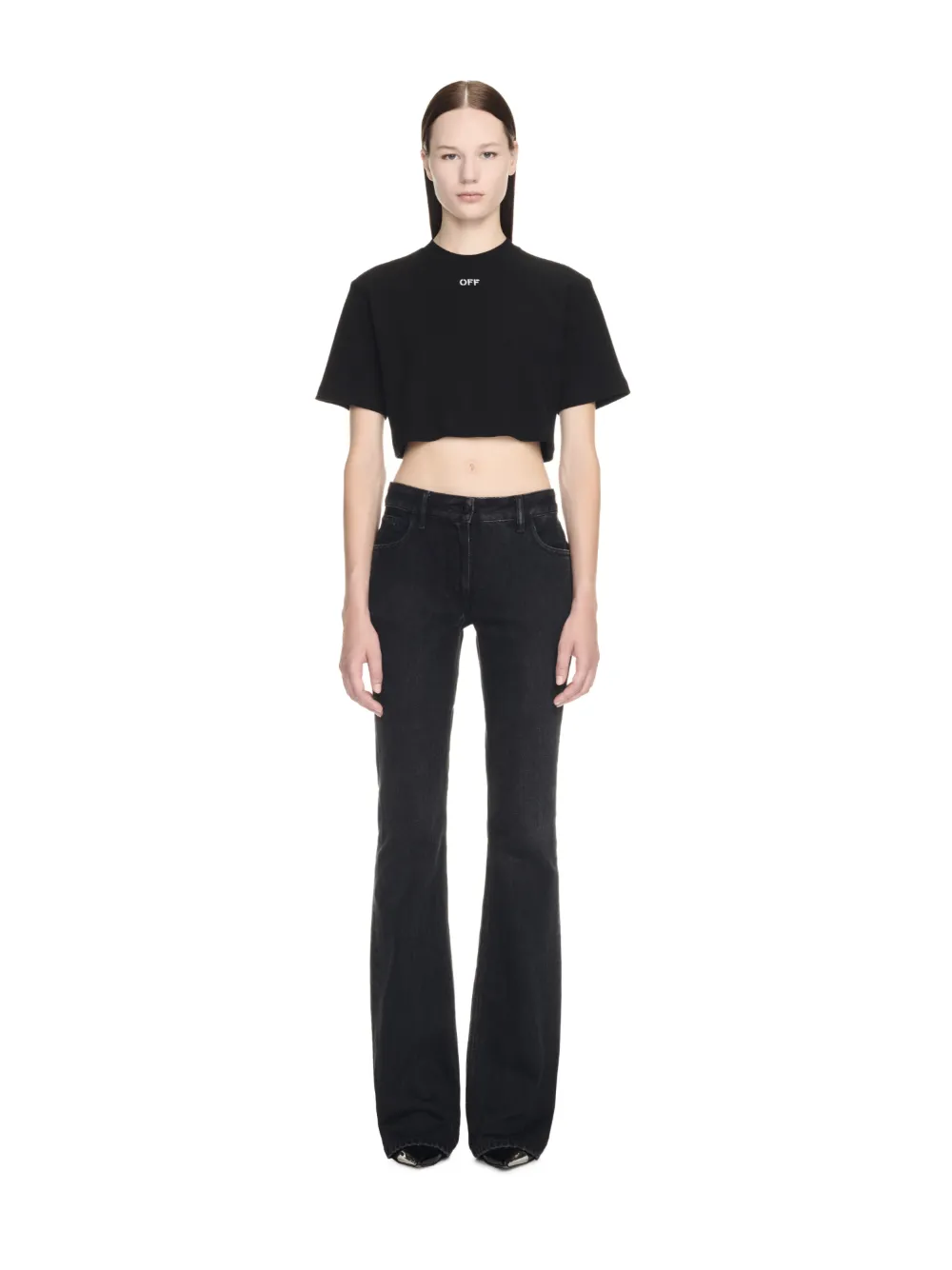 Off Aufdruck Cropped T-Shirt