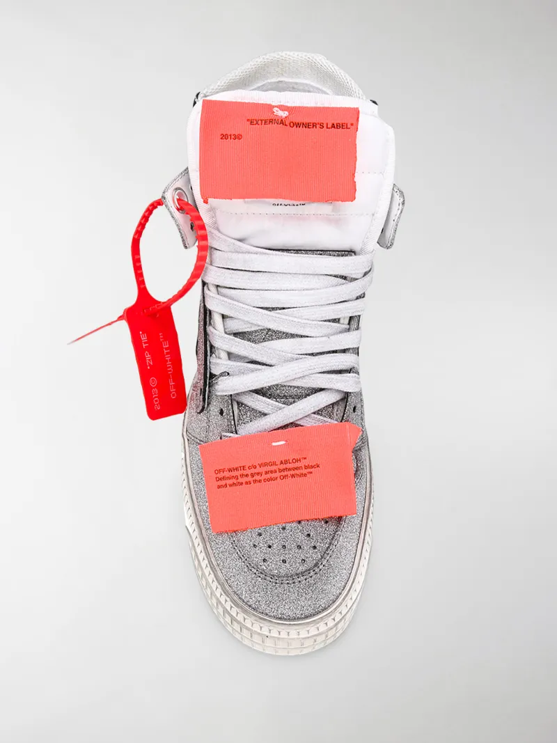 off white off court glitter sneakers