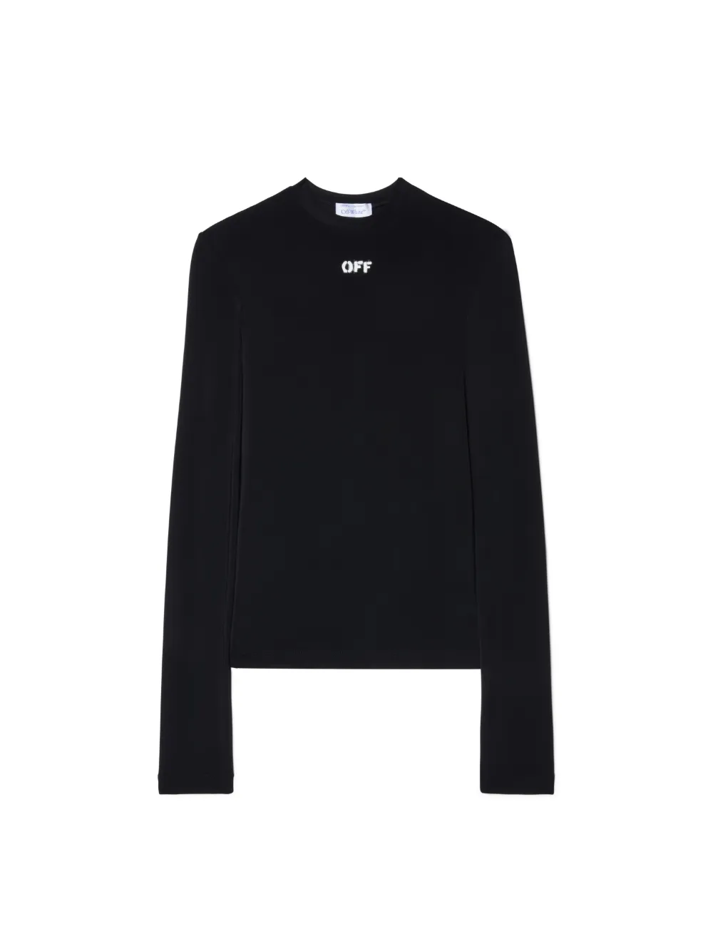 OFF LOGO LANGÄREMLIGER PULLOVER MIT RUNDHALSAUSSCHNITT