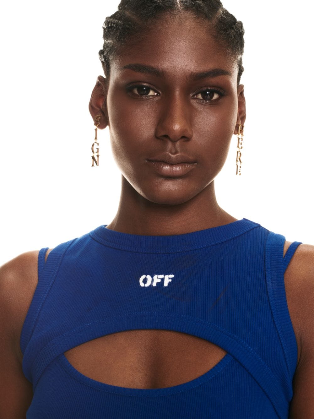 OFF STAMP RIB ROUND MINI DRES in blue | Off-White™ Official US