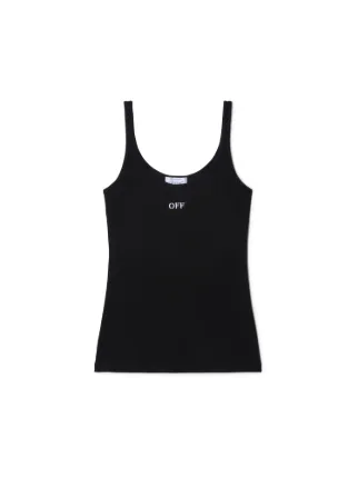 Off white ribbed tank top sale