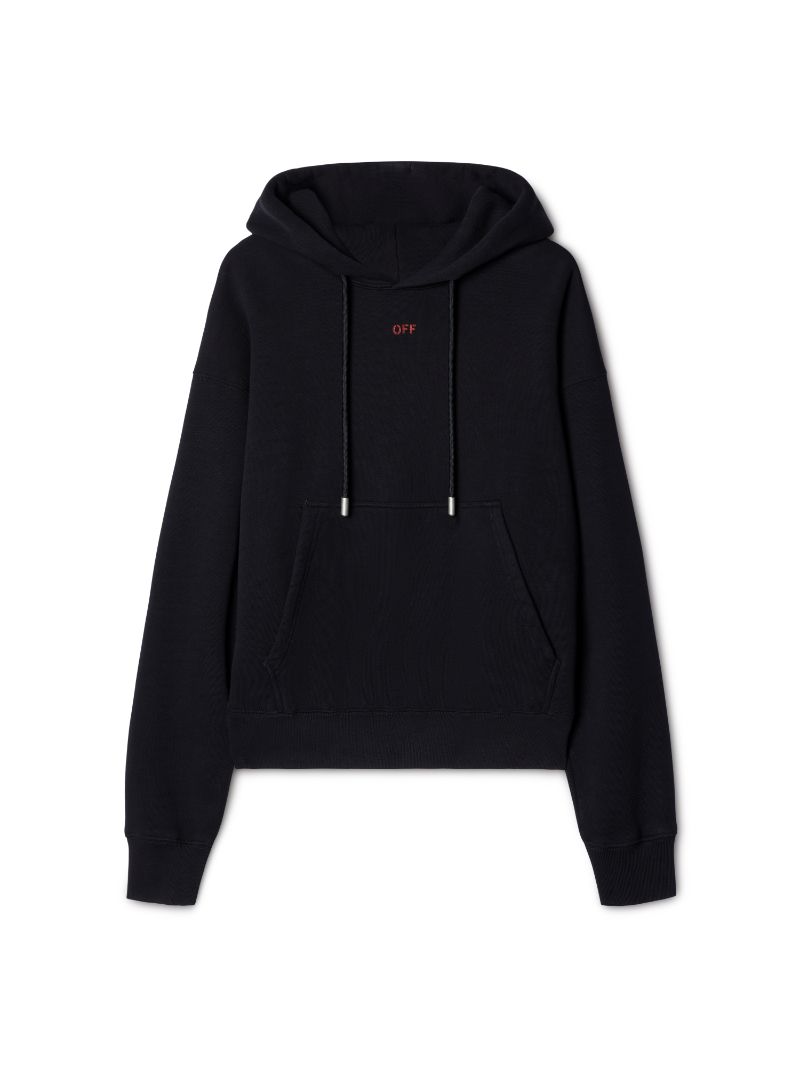 Off white black logo hoodie best sale