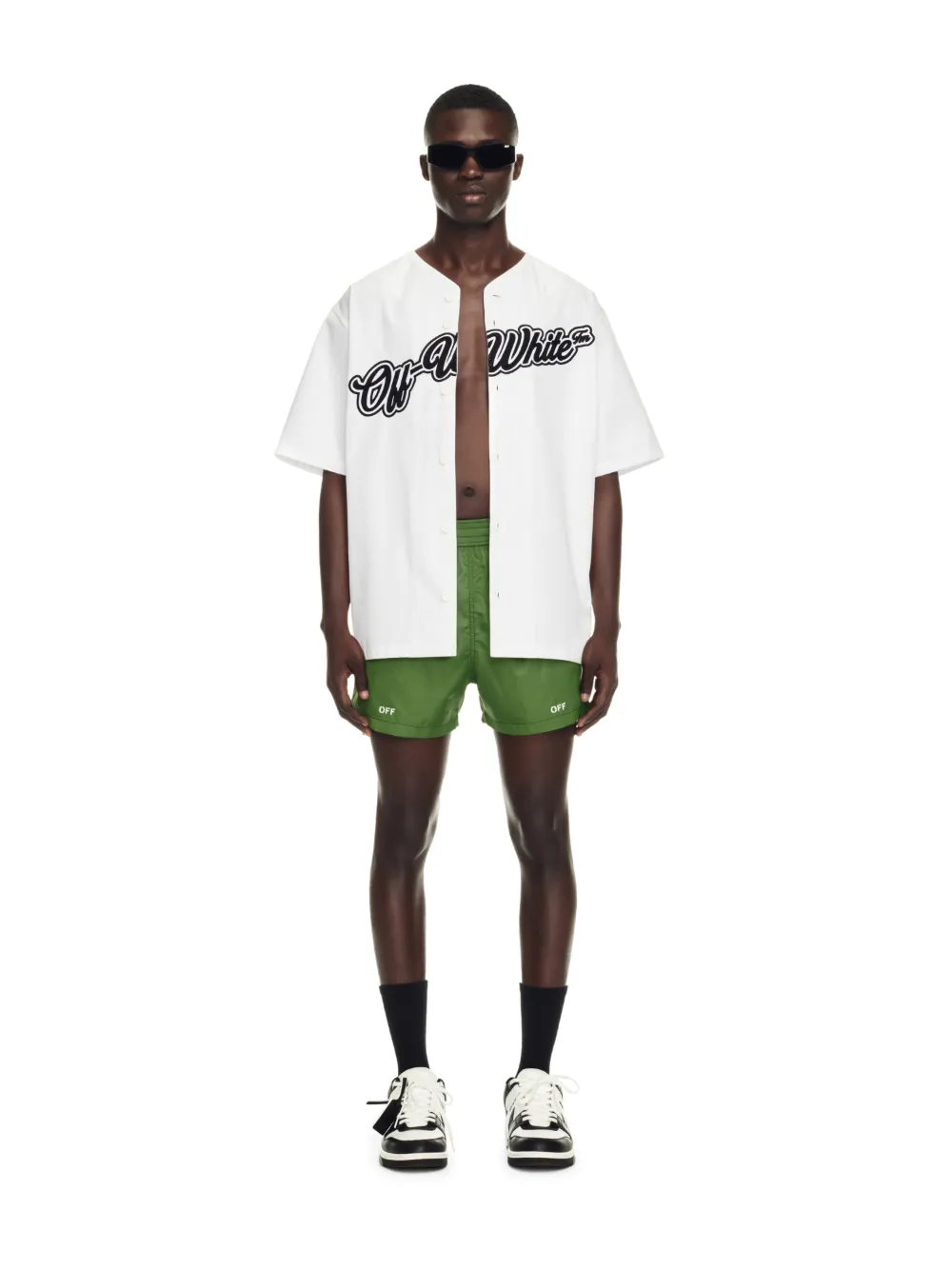 OFF STAMP SWIMSHORTS in green | Off-White™ Official PT