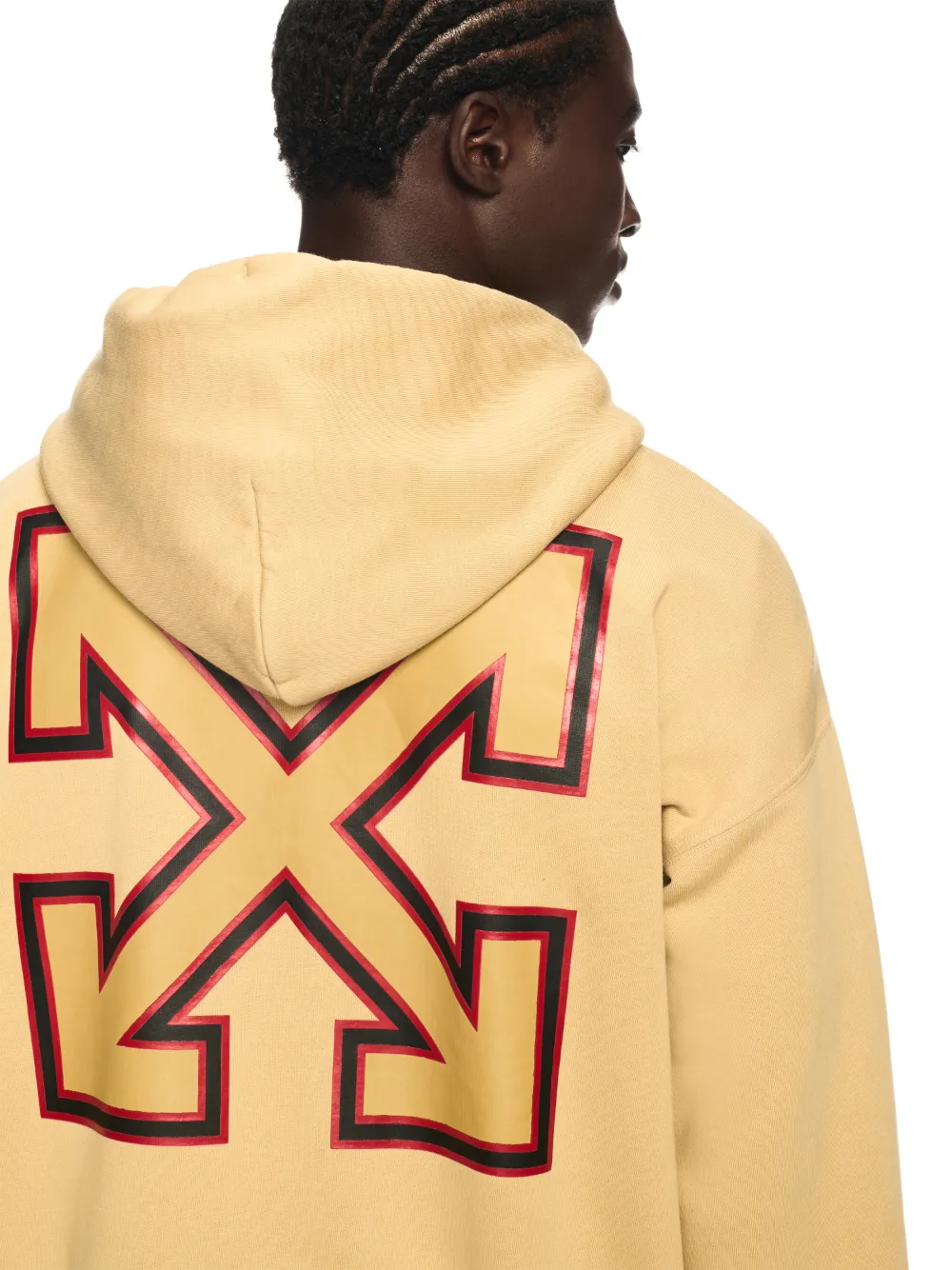 Off-White C/O Ac Milan Gelber Hoodie mit Pfeil